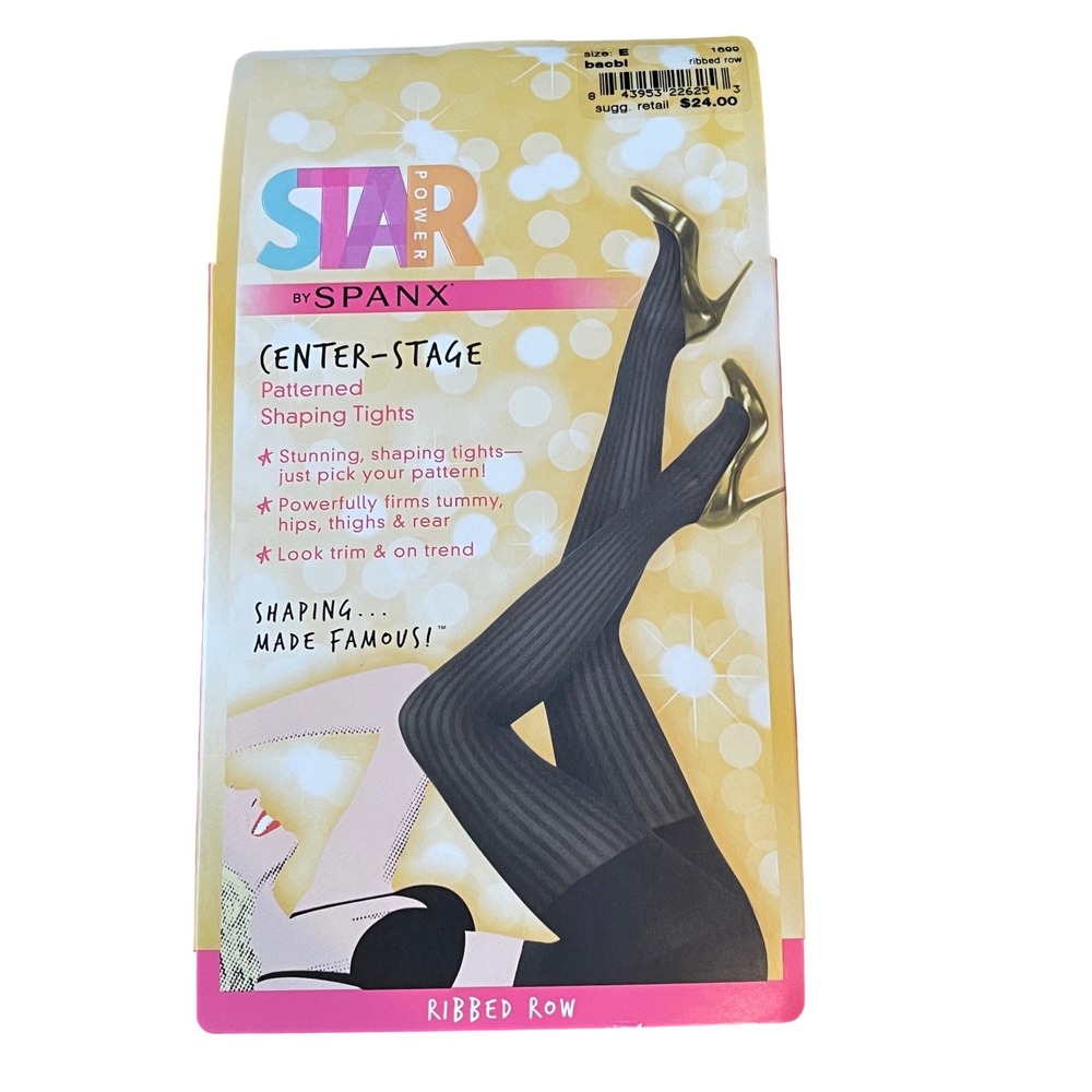 Spanx Star Enter Stage Patterned Tights in Backdrop Black‎ Size E